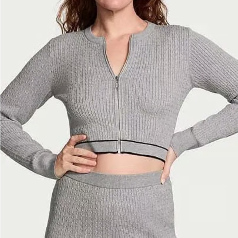 luxe cable knit lounge two piece set